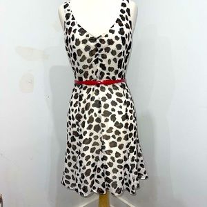 Kate Young Lined White Leopard Print
Sleeveless Dress, Women's Size 6 Ruffled